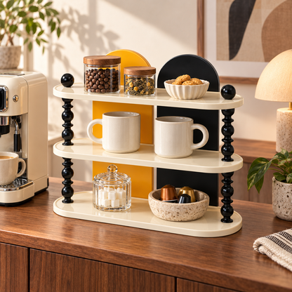 Premium-style tabletop cup organizer—an elegant rack for tidying up tea cups, coffee mugs, and water glasses.