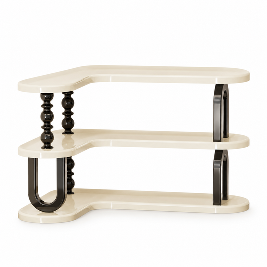 Premium-style corner desktop organizer rack—multifunctional storage for water glasses, mugs, and coffee cups with a sophisticated aesthetic.
