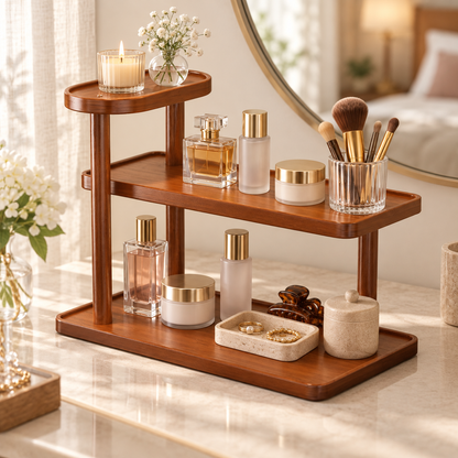 Multi-tier desktop display and storage rack—ideal for home use, tea rooms, and organizing teacups. A practical and stylish storage solution