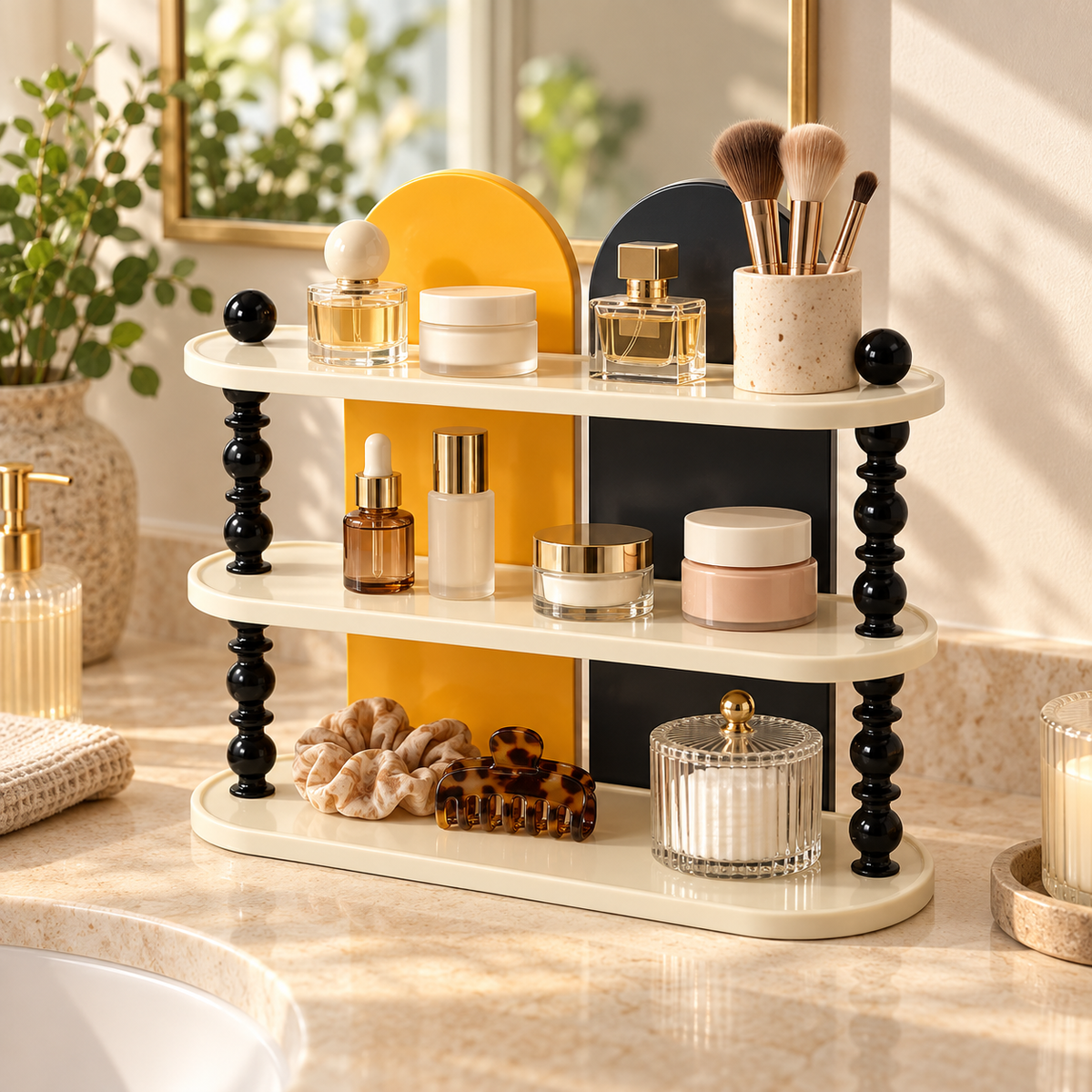 Premium-style tabletop cup organizer—an elegant rack for tidying up tea cups, coffee mugs, and water glasses.